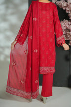 Mehrun by KBC Fashion Unstitched 3-Piece Lawn Collection (Vibrant Crimson Red)