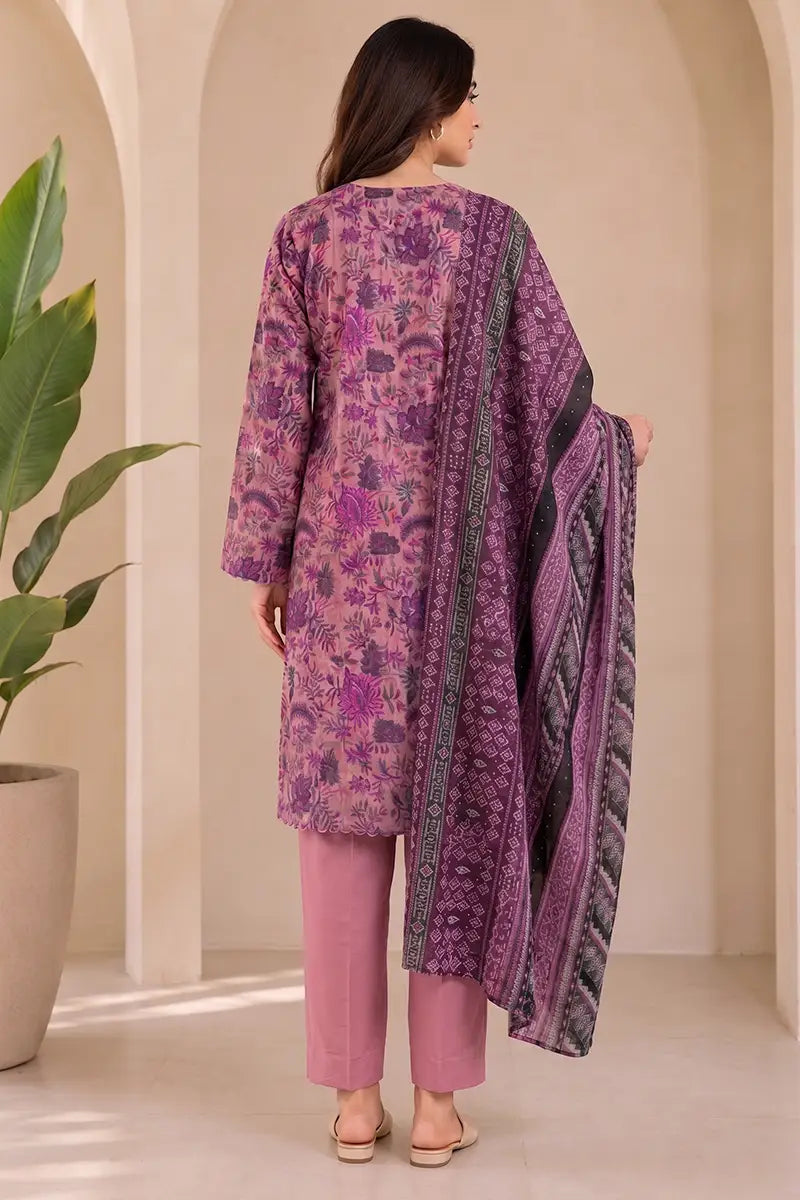 KBC 3PC Stitched Collection - Printed Lawn Suit (Purple)