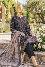Safina Zeenat Printed Lawn 3-Piece Unstitched Suit (Dark Slate)