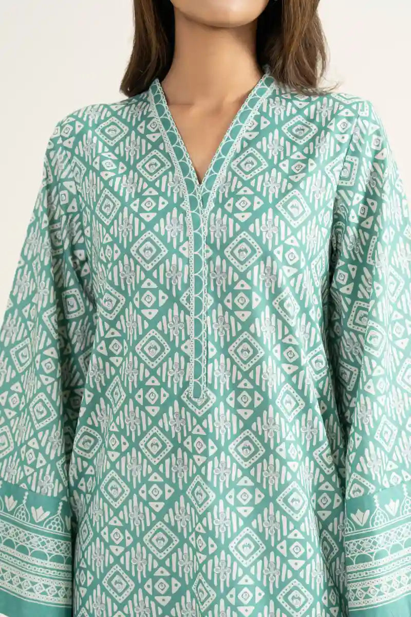 Sapphire Lawn Vol.08 - 3PC Unstitched Printed Lawn Suit (Pastel Seafoam)