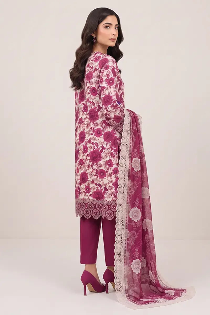 Khaadi Pre-Fall Cambric Series V-6 - 3PC Unstitched Suit (Deep Magenta)