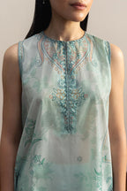 COCO By Zara Shahjahan - 3-Piece Unstitched Printed Lawn Suit (Pale Aqua)