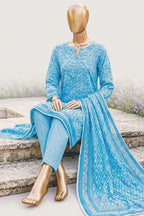 Safina Zeenat Printed Lawn 3-Piece Unstitched Suit (Sky Blue)
