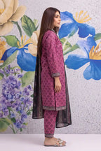 Khaadi 3-Piece Unstitched Printed Lawn Suit Set (Deep Magenta)