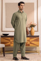 Yameen - Men’s Unstitched Cotton Fabric (Sage Olive)