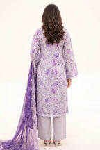 Zesh - 3PC Unstitched Embroidered Lawn Suit (Deep Purple)
