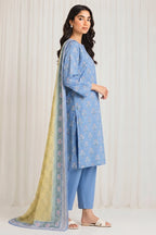 Sapphire Lawn Vol-09 - 3PC Unstitched Printed Lawn Suit(light blue)