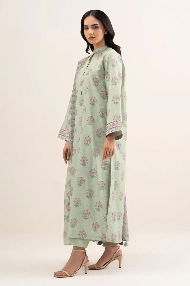 Sapphire Vol.7 - 3PC Unstitched Printed Lawn Suit (Pastel Green)