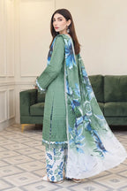 Emerald By Johra - 3 Piece Unstitched Embroidered Chikankari Lawn Suit (Muted Olive Green)