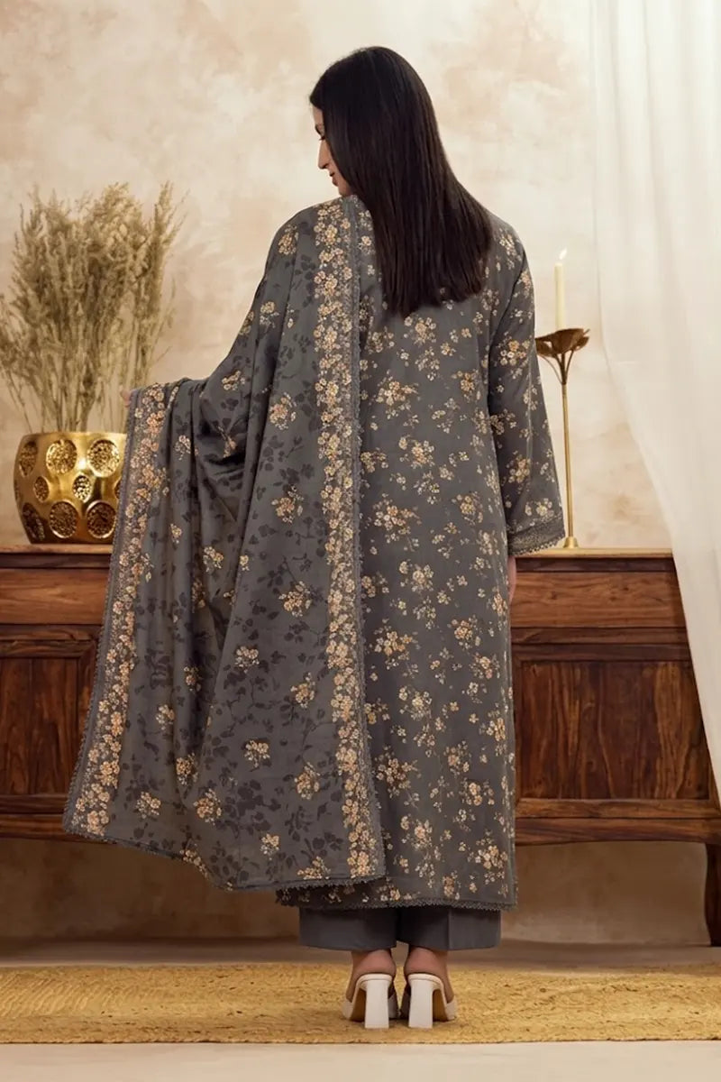Mor Bagh 3-Piece Unstitched Printed Lawn Suit (Dark Slate Grey)