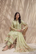 Millat - 3PC Unstitched Embroidered Lawn Suit (Soft Pale Green)