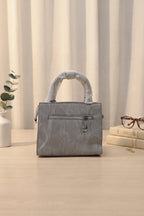 Elegance Structured Faux Leather Shoulder Bag (Cool Soft Grey)