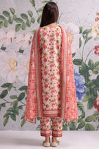 Khaadi 3-Piece Unstitched Printed Lawn Suit Set (Light Pink)