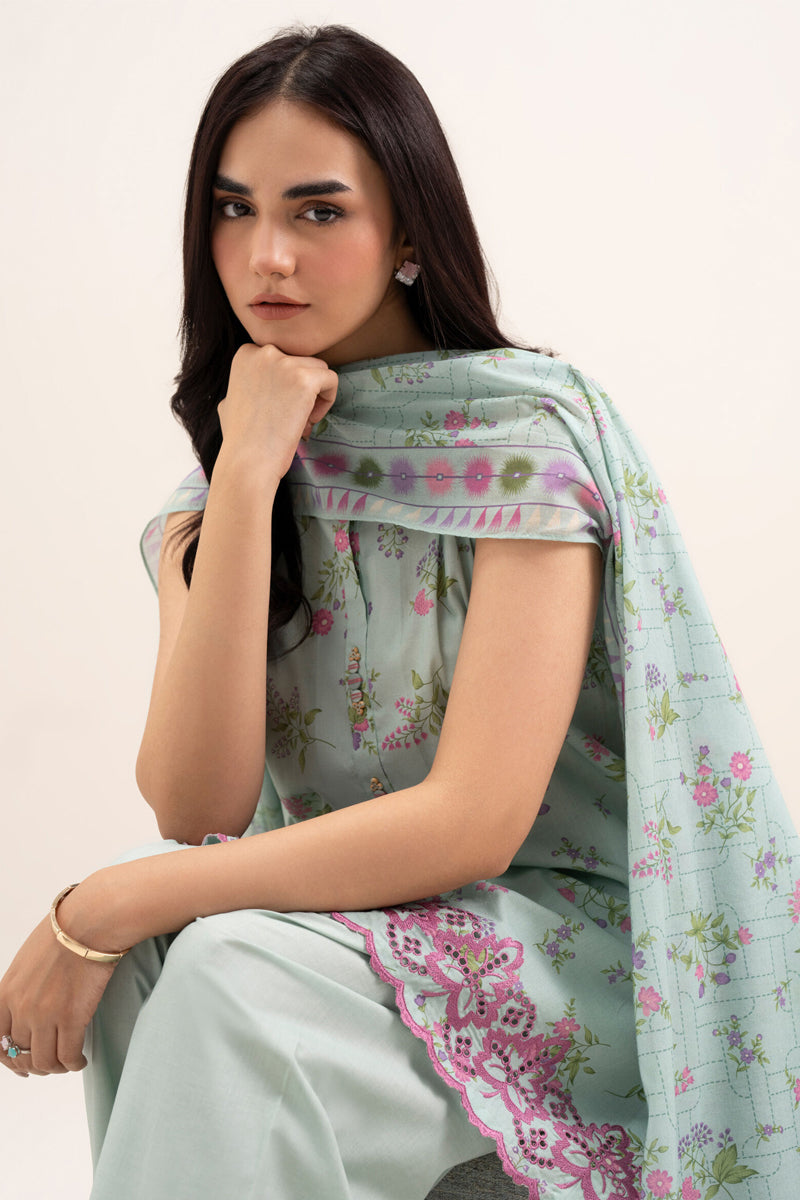 Elahéh By Maria B - 3PC Unstitched Digital Printed Lawn Suit (Ice Blue)