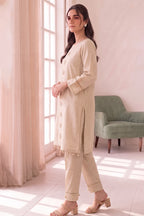 Women's Stitched 3-Piece Lawn Suit by KBC Fashion (Light Beige)