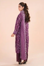 Zesh - 3PC Unstitched Embroidered Lawn Suit (Magenta Purple)