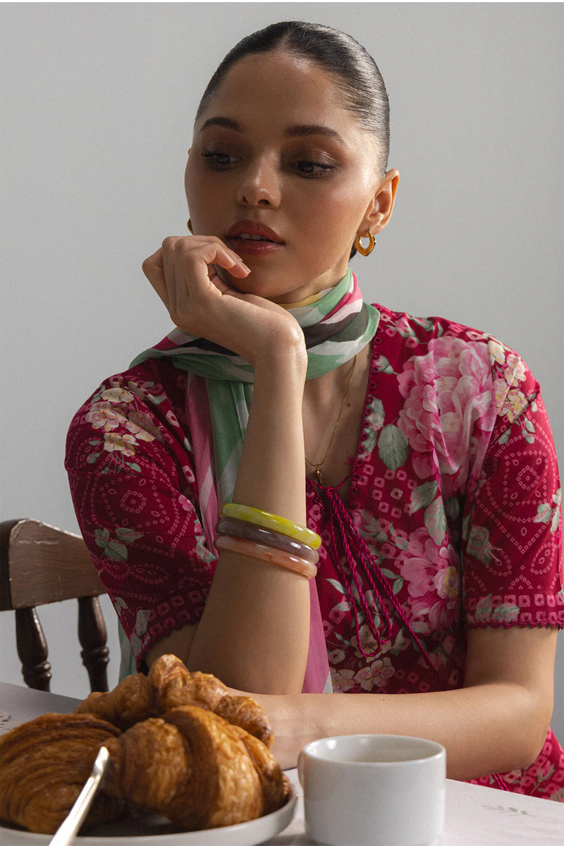 COCO By Zara Shahjahan - 3-Piece Unstitched Printed Lawn Suit (Rasberry Pink)