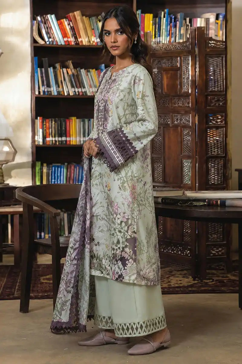 Jade Classic Cambric Collection Vol-05 - 3 Piece Unstitched Printed Suit (Pastel Green)