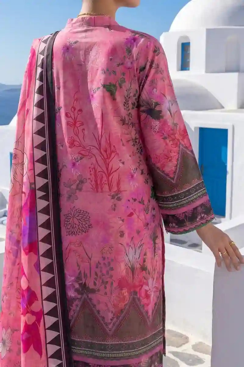 Aabruh Vol-1 3PC Unstitched Printed Lawn Suit (Bright Magenta Pink)