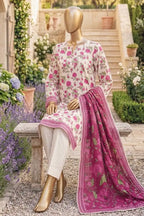Safina Zeenat Printed Lawn 3-Piece Unstitched Suit (Deep Pink)