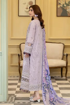Elvia By Johra - 3PC Unstitched Embroidered Lawn Suit (Dusty Lavender)