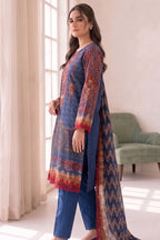 Roshaan by KBC Fashion Stitched 3-Piece Lawn Suit (Deep Indigo)