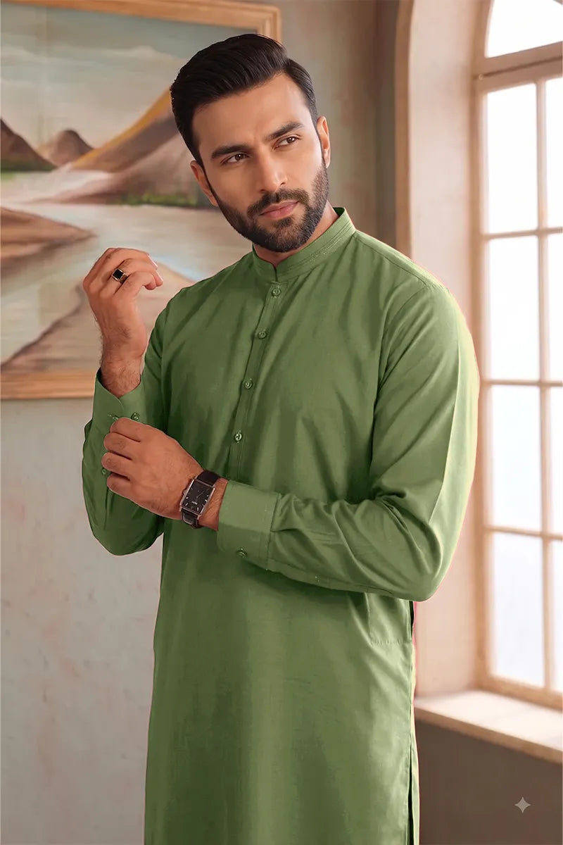 Men’s Wash & Wear Unstitched Fabric By KBC Fashion (Fern Green)