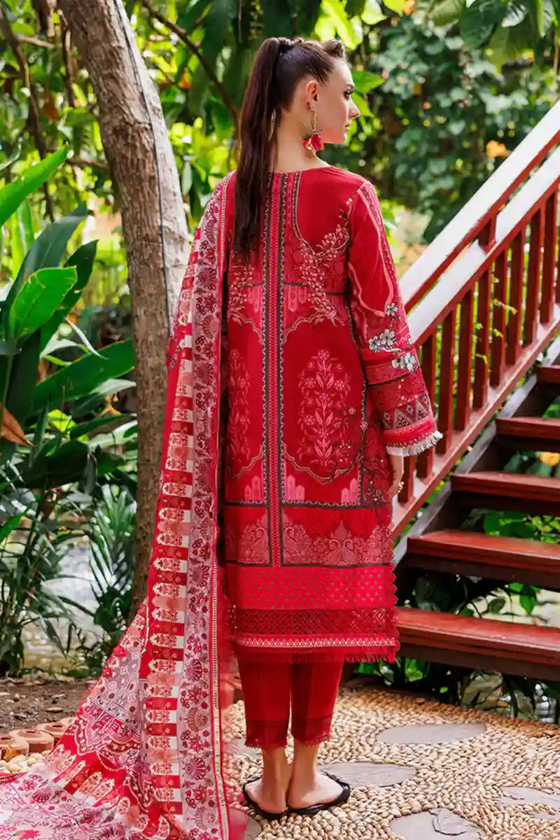 Jade Urbane Vol: 04 Classic Lawn Collection 3-Piece Unstitched Suit (Vibrant Crimson)