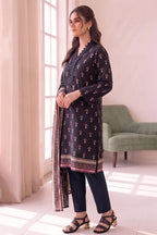 Women's Stitched 3-Piece Lawn Suit by KBC Fashion (Midnight Black)