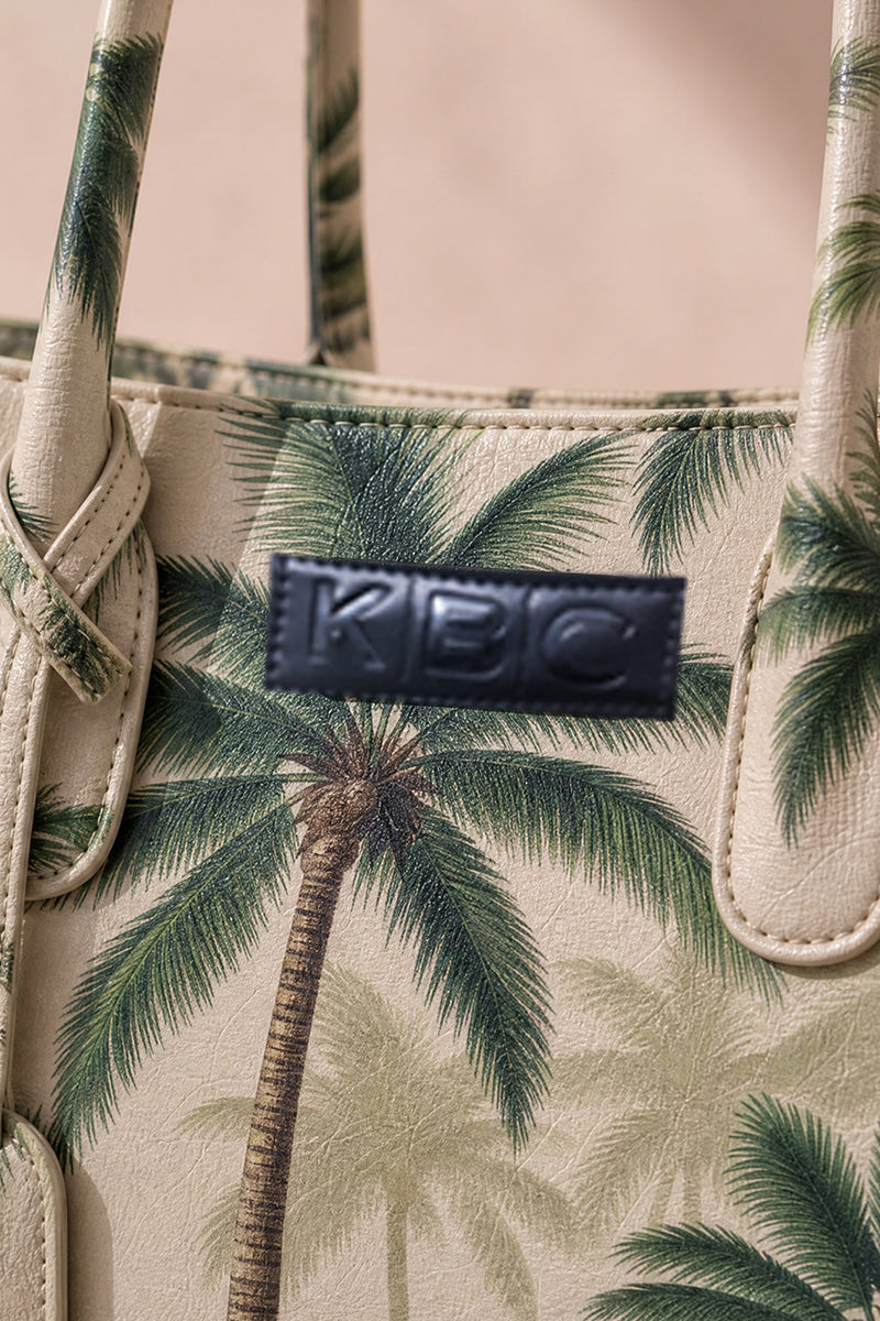 KBC - Canvas Handbags (Cream & Palm Leaf Green)