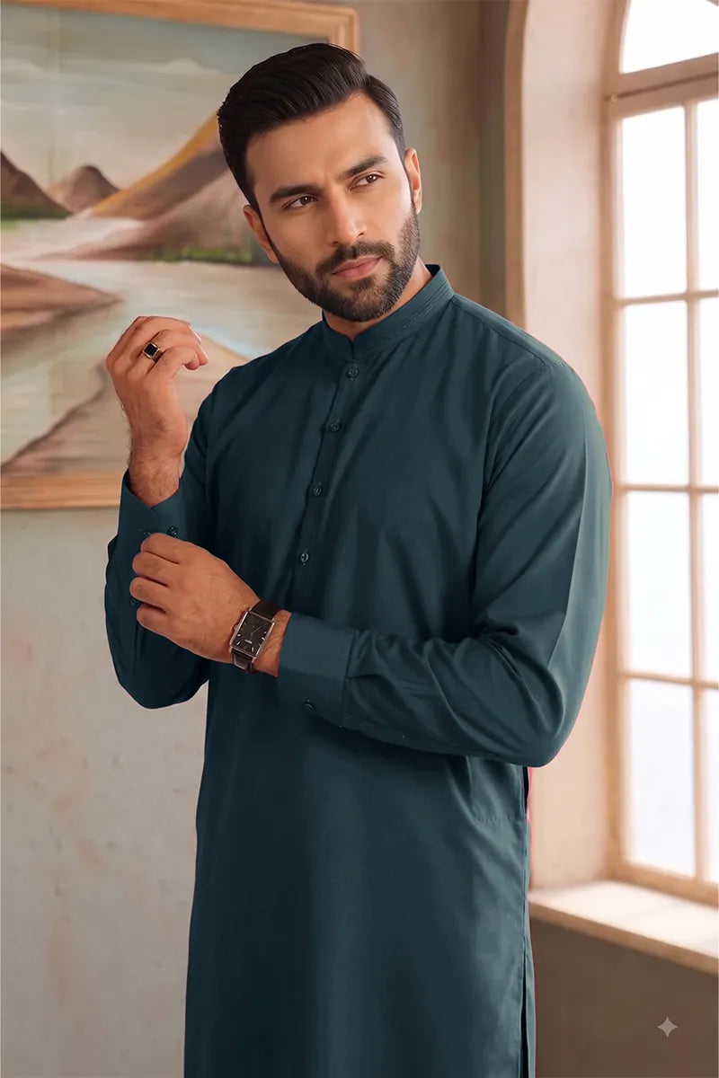 Men’s Wash & Wear Unstitched Fabric By KBC Fashion (Blue)