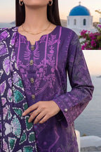 Aabruh By KBC Fashion Vol-1 3PC Unstitched Printed Lawn Suit (Purple)
