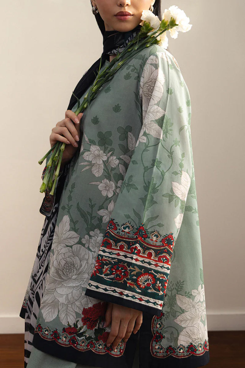 COCO By Zara Shahjahan - 3-Piece Unstitched Printed Lawn Suit (Mint Green)