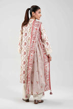 Elahéh By Maria B - 3PC Unstitched Digital Printed Lawn Suit (Cream & Rich Red)