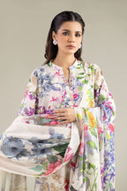 Khaadi – 3 Piece Unstitched Premium Embroidered Digital Printed Lawn Suit (Pastel Green)
