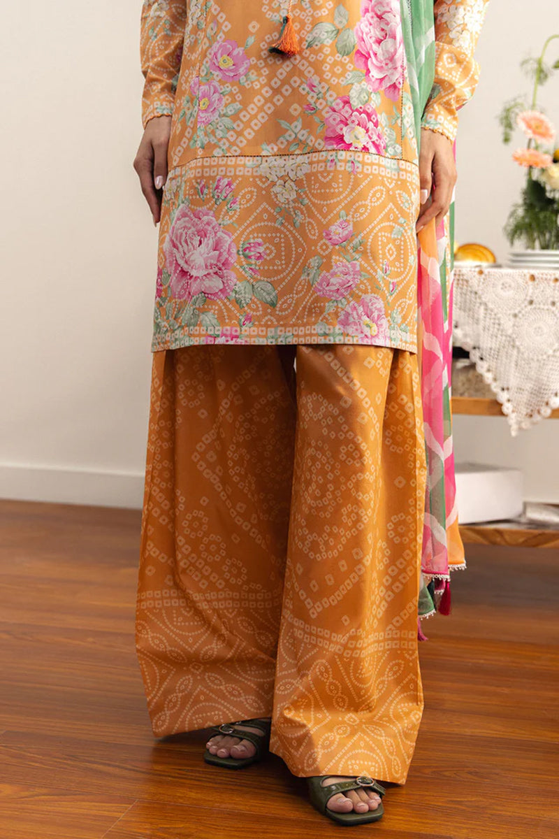COCO By Zara Shahjahan - 3-Piece Unstitched Printed Lawn Suit (Chunri Gold)