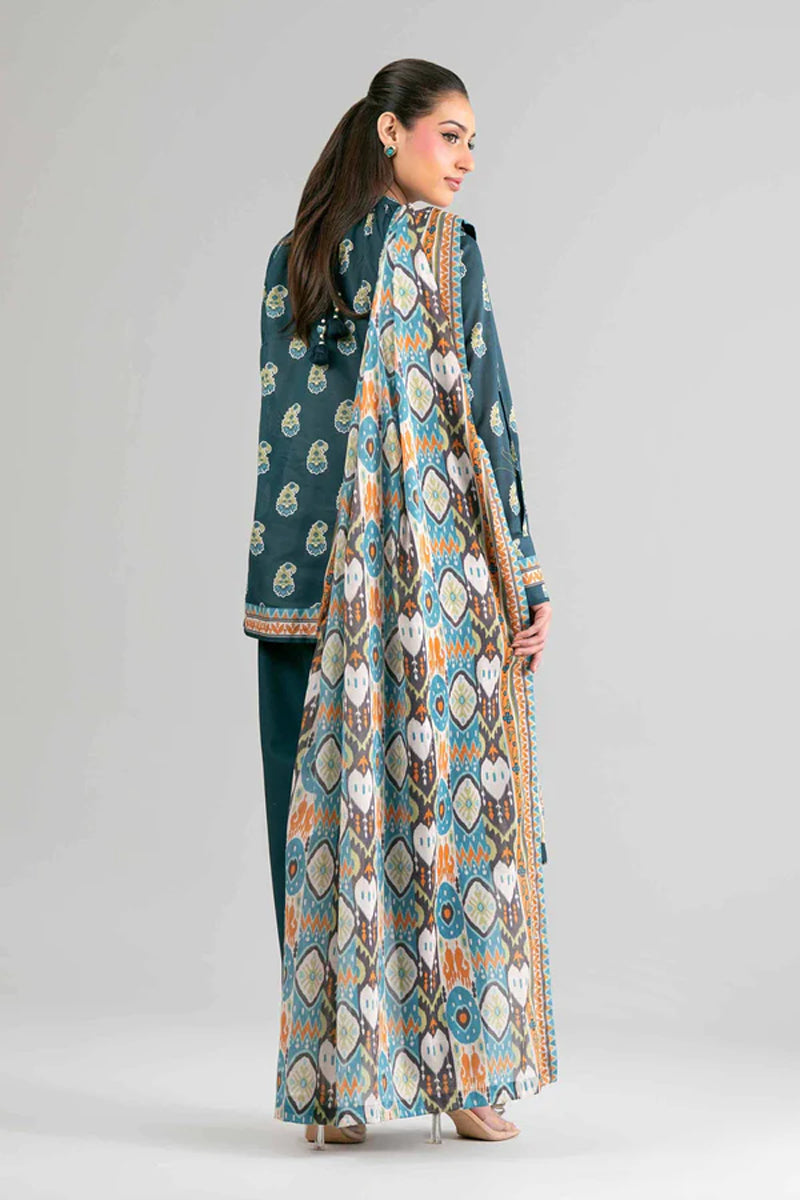 Khaadi – Summer Series 3 Piece Unstitched Printed Lawn Suit (Prussian Blue)