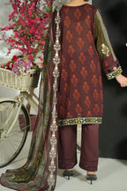 Mehrun by KBC Fashion Unstitched 3-Piece Lawn Collection (Deep Plum & Olive)