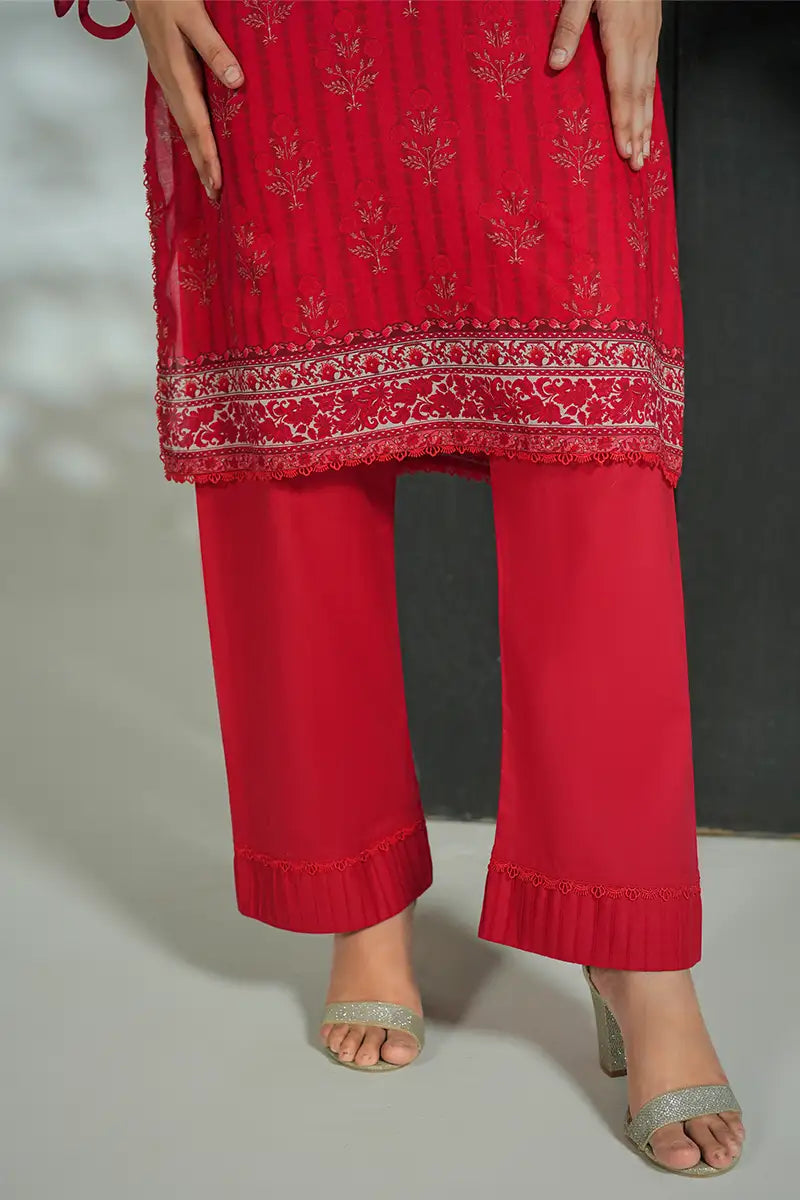 Mehrun by KBC Fashion Unstitched 3-Piece Lawn Collection (Vibrant Crimson Red)