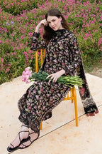 Sapphire Lawn Vol.08 - 3PC Unstitched Printed Lawn Suit (Jet Black)