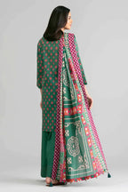 Sapphire Vol.7 - 3PC Unstitched Printed Lawn Suit (Emerald Green)