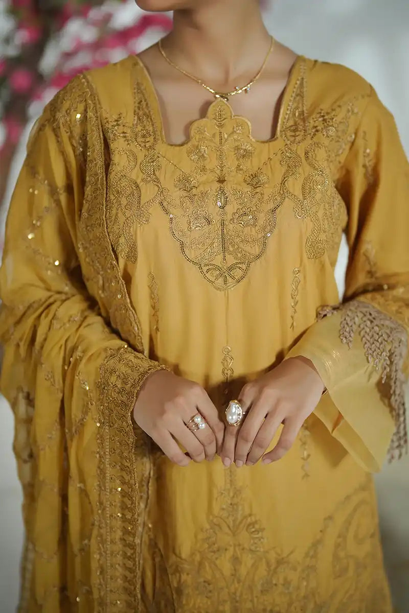 Prestige Stitched 3-Piece Formal Suit Set (Mustard Yellow)