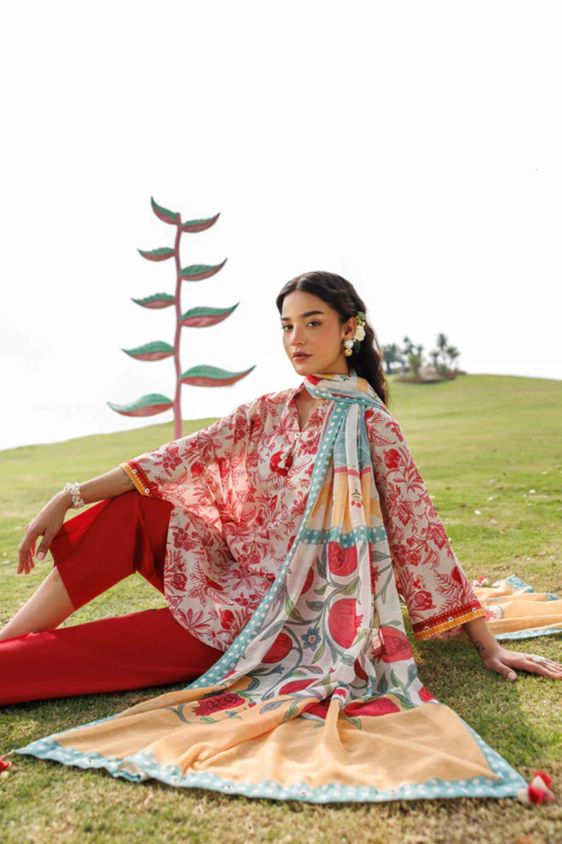 Elahéh By Maria B - 3PC Unstitched Digital Printed Lawn Suit (Red)