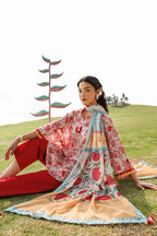 Elahéh By Maria B - 3PC Unstitched Digital Printed Lawn Suit (Red)