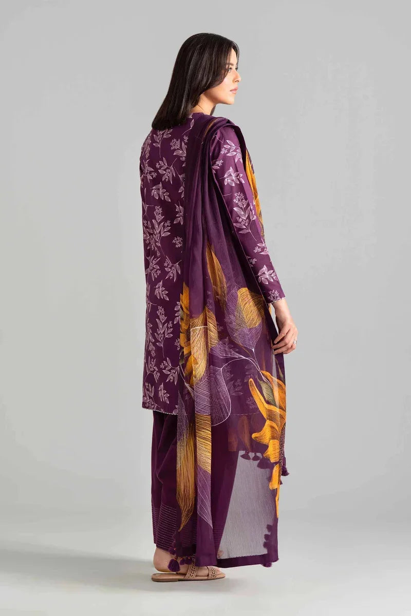 Sapphire Lawn Vol.08 - 3PC Unstitched Printed Lawn Suit (Purple)