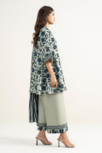 Sapphire (Vol.4) - 3PC Unstitched Printed Lawn Suit (Pale Sage Green & Deep Navy)