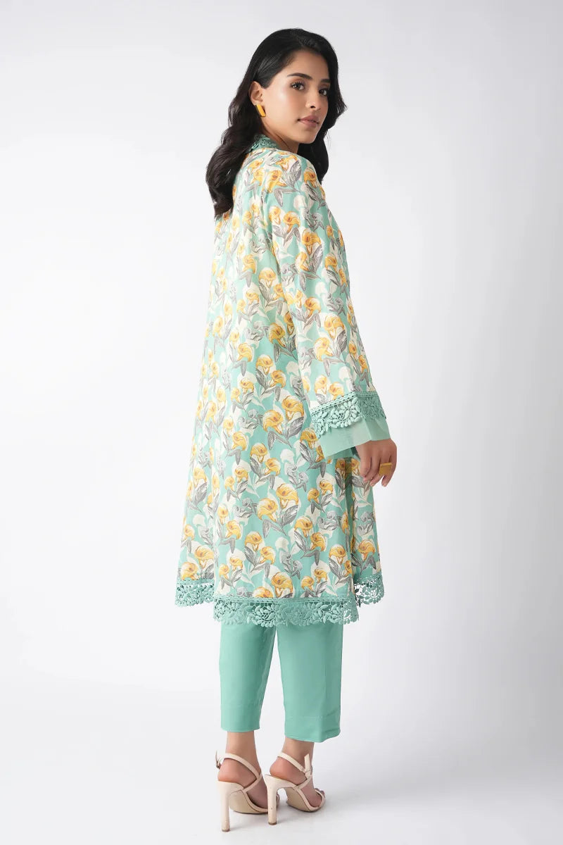 Sapphire Lawn Vol.08 - 3PC Unstitched Printed Lawn Suit (Pastel Mint Green)