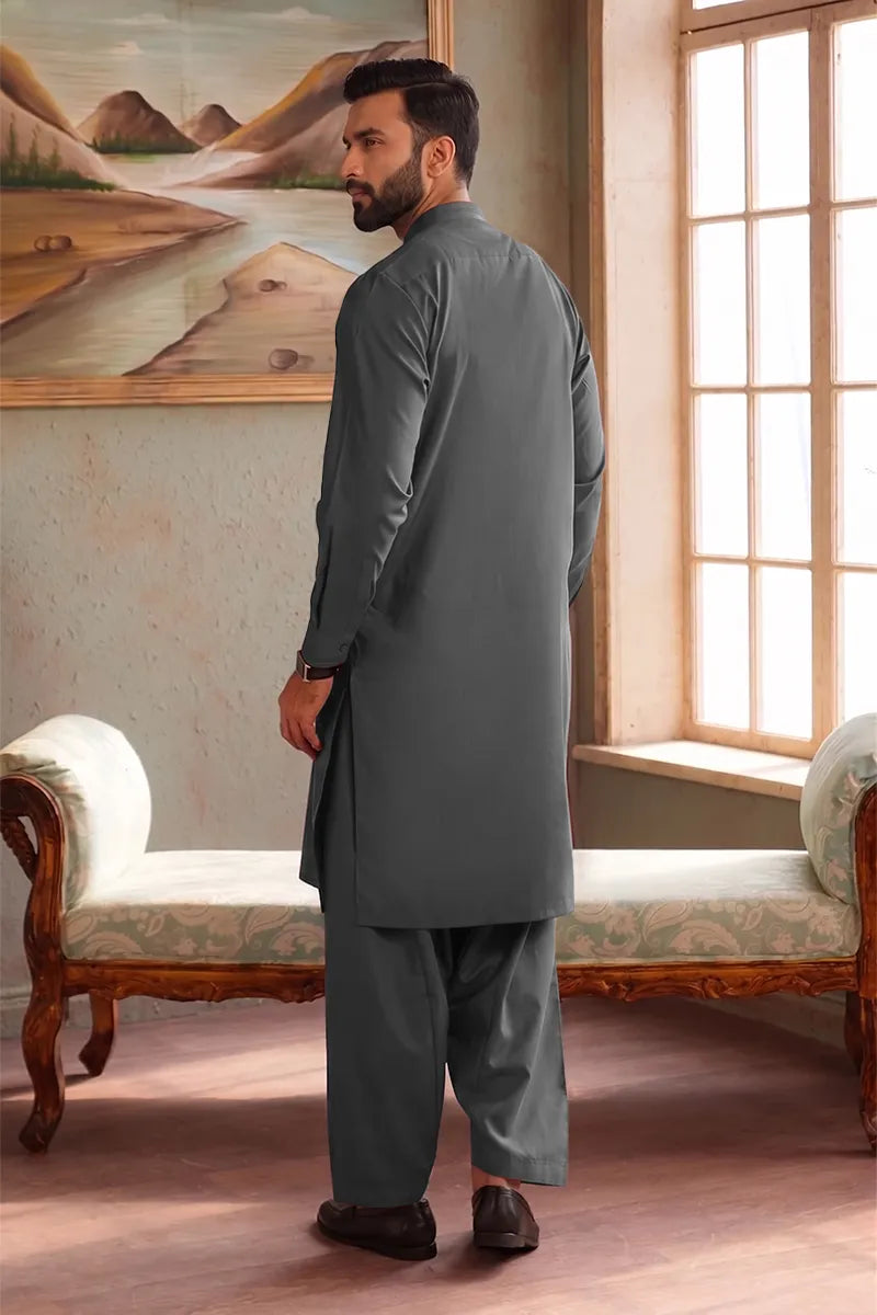 Men’s Wash & Wear Unstitched Fabric By KBC Fashion (Charcoal)