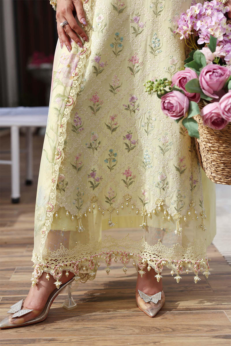 Elahéh By Maria B - 3PC Unstitched Digital Printed Lawn Suit (Pale Lemon)