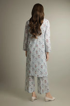 Saya Special Unstitched Khaddar 2-Piece Same Print Suit (Light Greyish Blue)